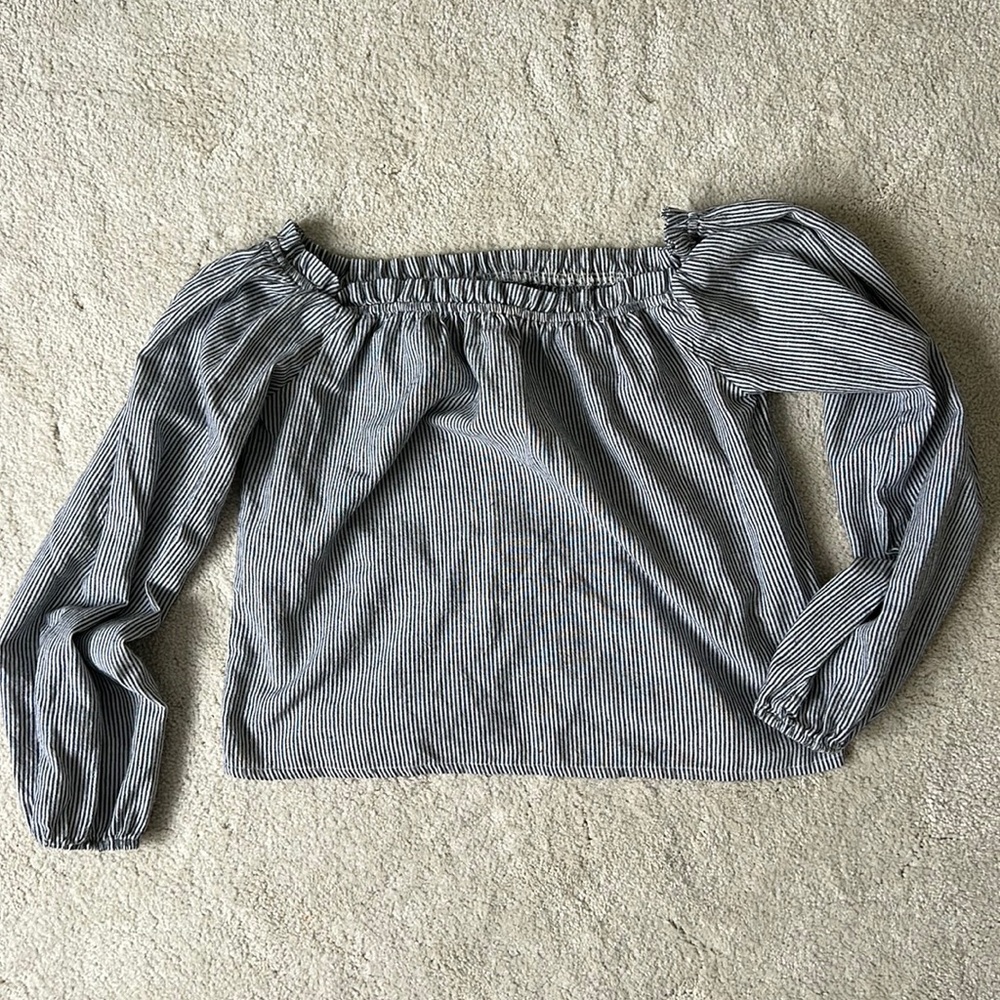 Brandy Melville Striped Off the Shoulder Top